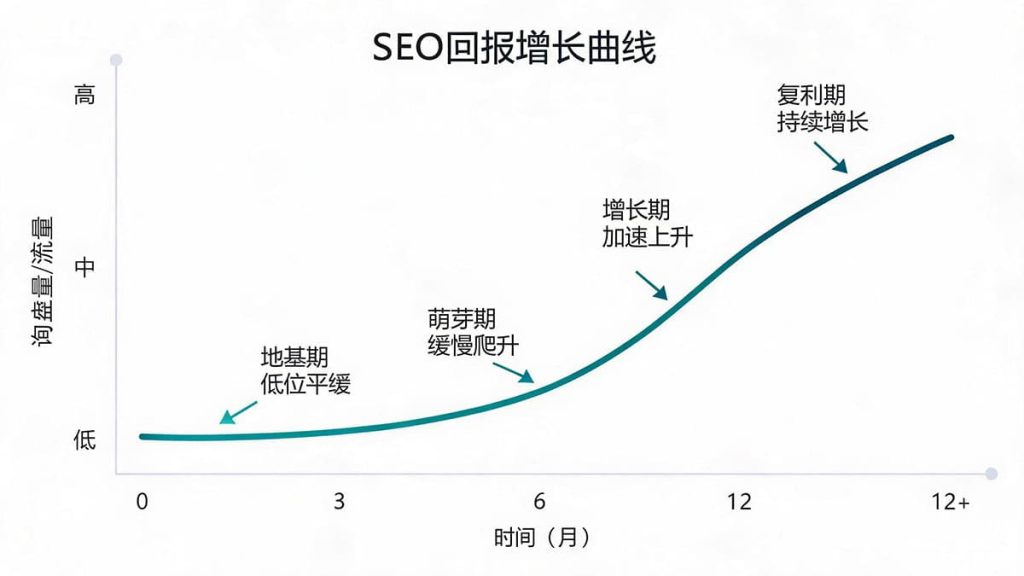 SEO回报增长曲线