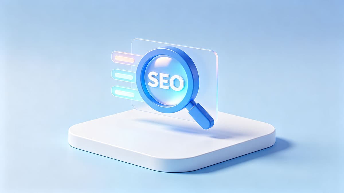 WordPress SEO搜索引擎优化优势3D示意图，外贸网站关键词排名配图