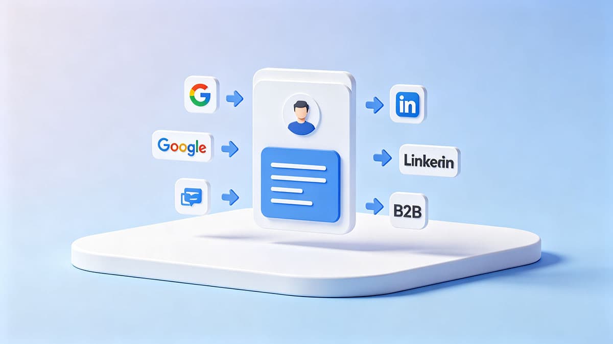 在Google Business Profile和LinkedIn及B2B目录平台创建公司档案推广独立站路径示意